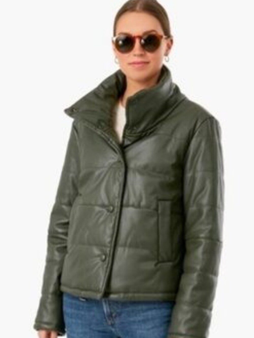 Pomander Place Olive Green Quilted Puffer Jacket